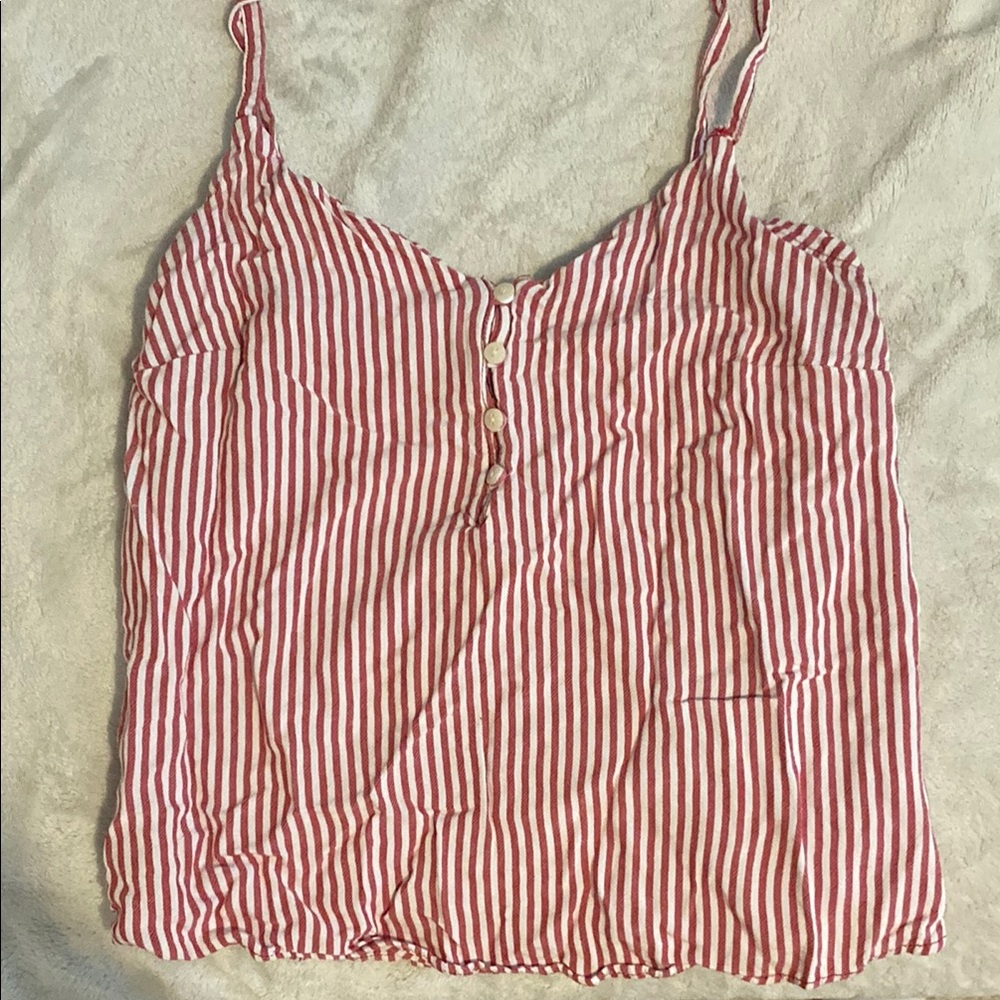 Old Navy Red and White Striped Camisole